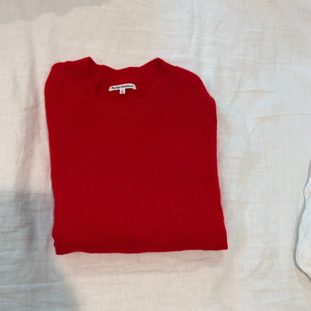 Reformation Men's Bright Red Crewneck Sweater